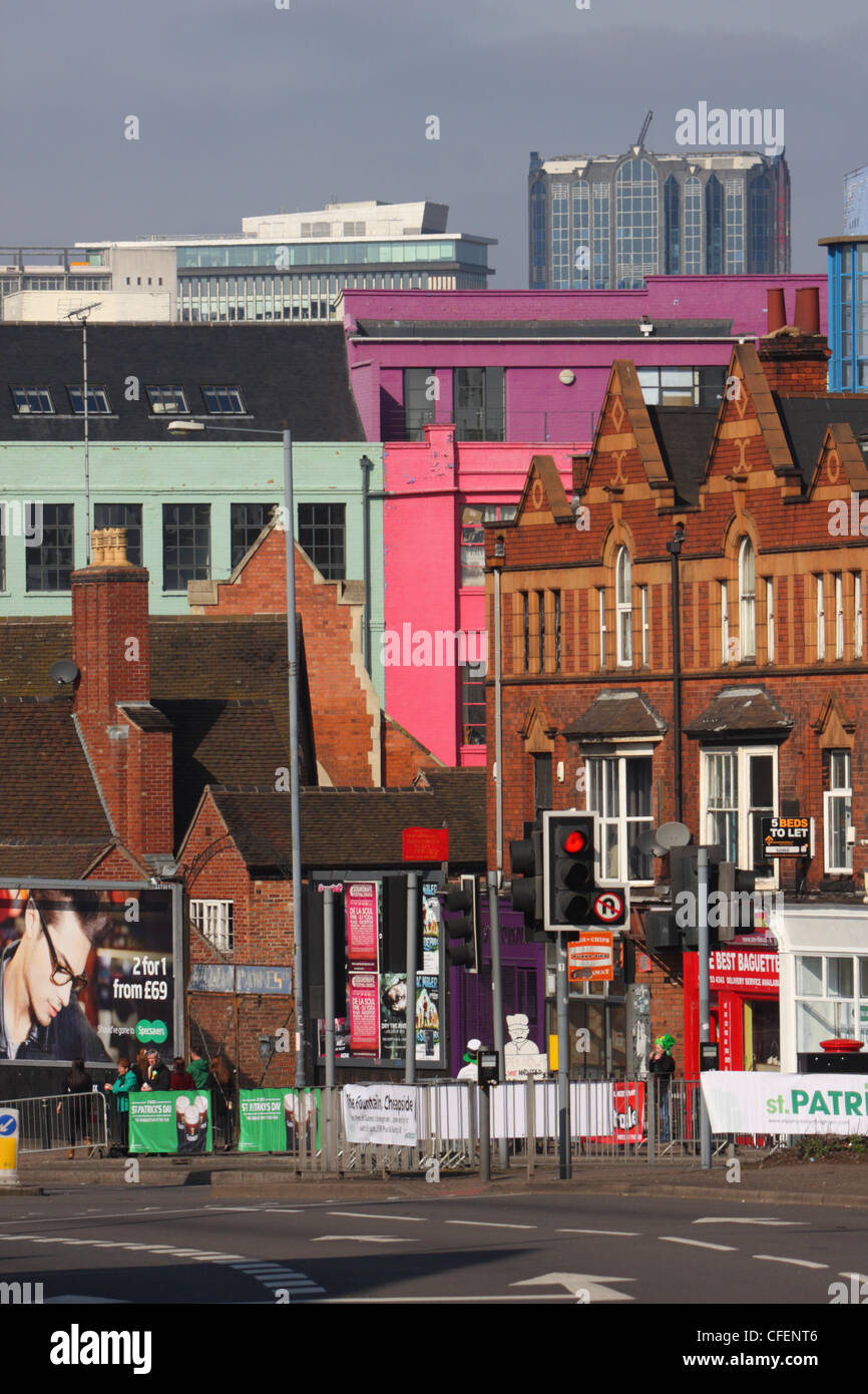 Image shows a mix of architectural styles and periods, Digbeth, Birmingham UK Stock Photo