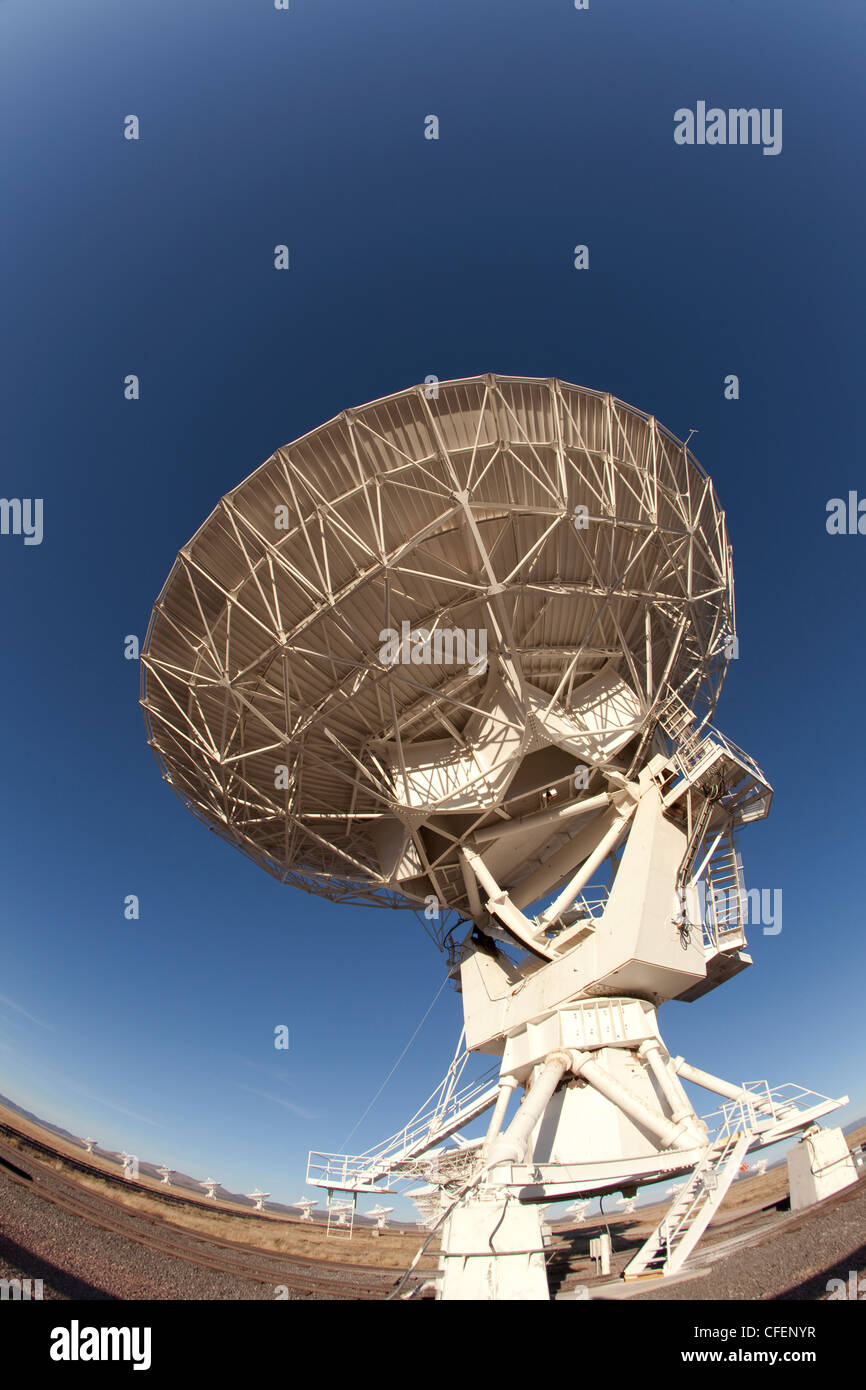 The radio telescope dishes of the Very Large Array in New Mexico, USA Stock Photo