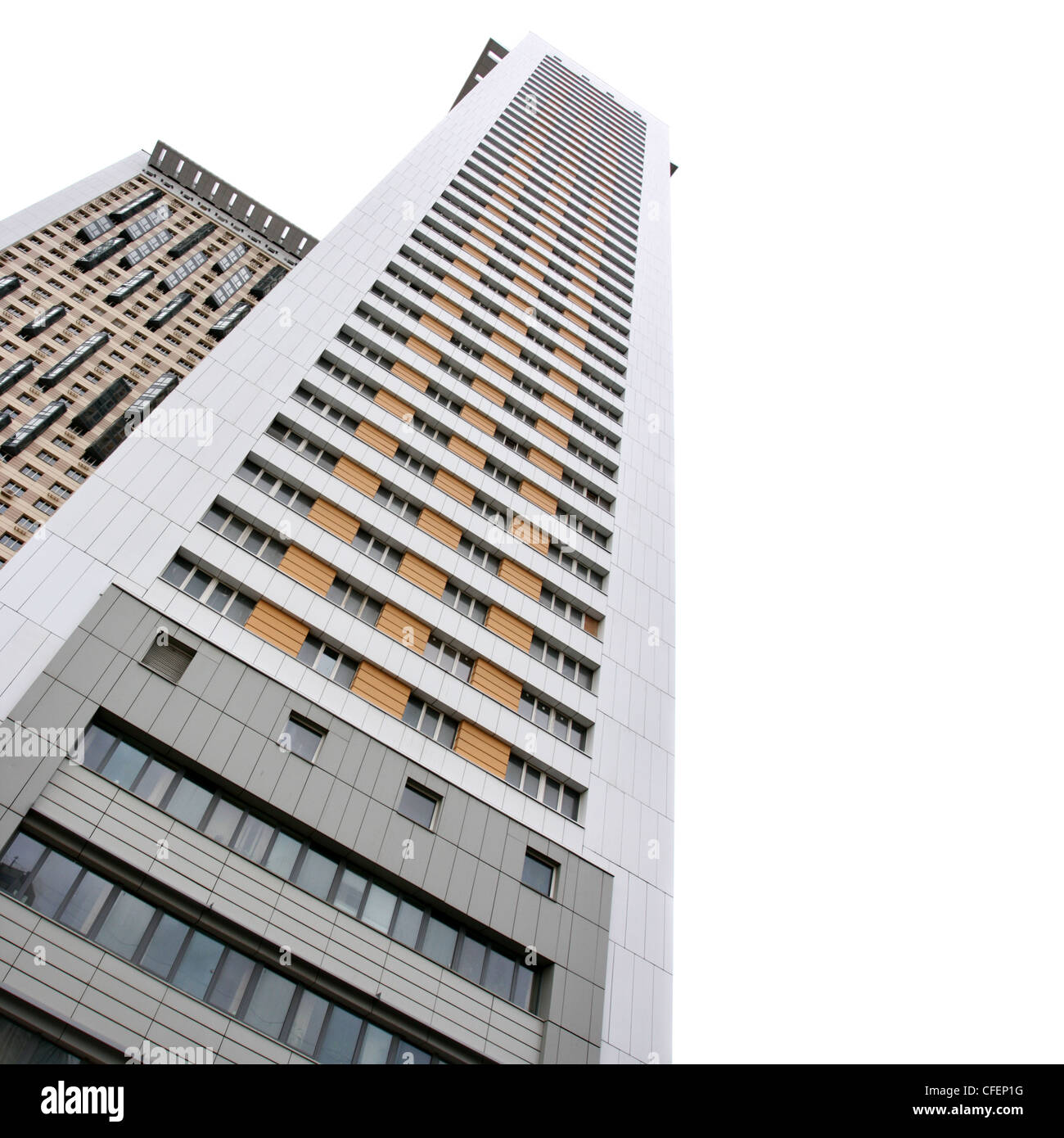 Apartment buildings isolated over white background Stock Photo - Alamy