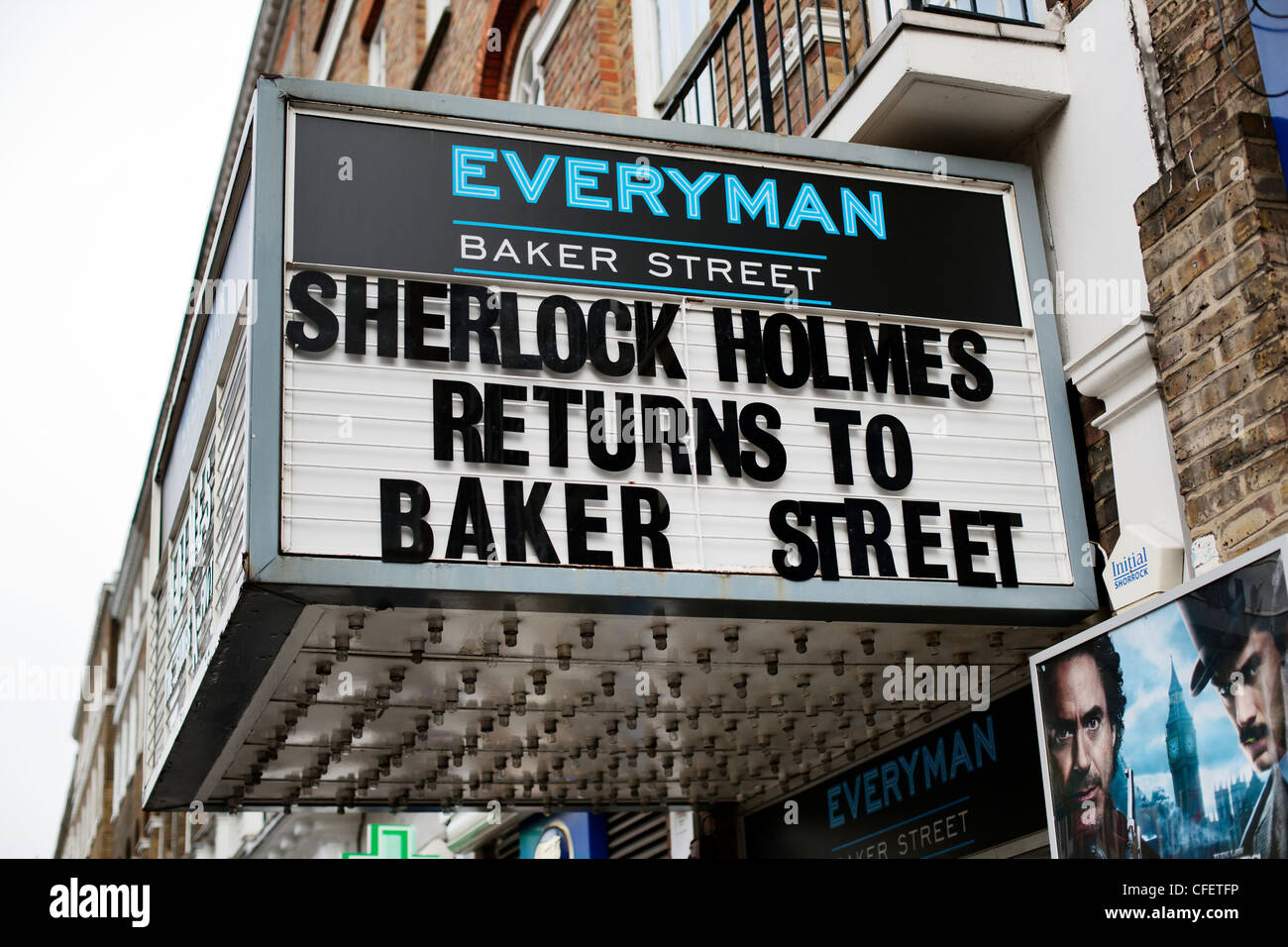 Coming soon 'Sherlock Holmes' Film. Everyman Cinema, Baker Street, Marylebone, London, England; UK; Europe Stock Photo