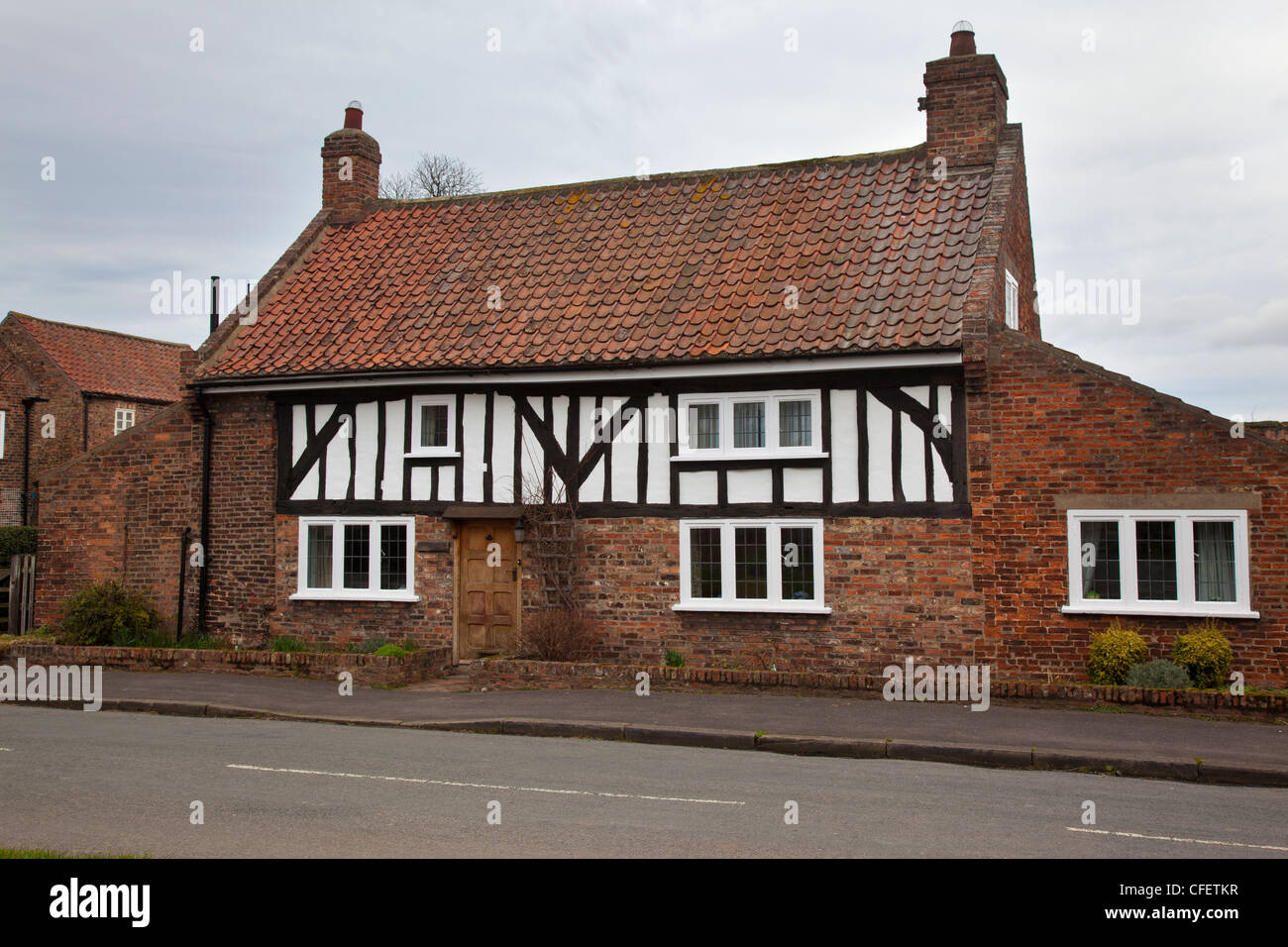 Timber fronted house at Aldborough Village near Boroughbridge, North