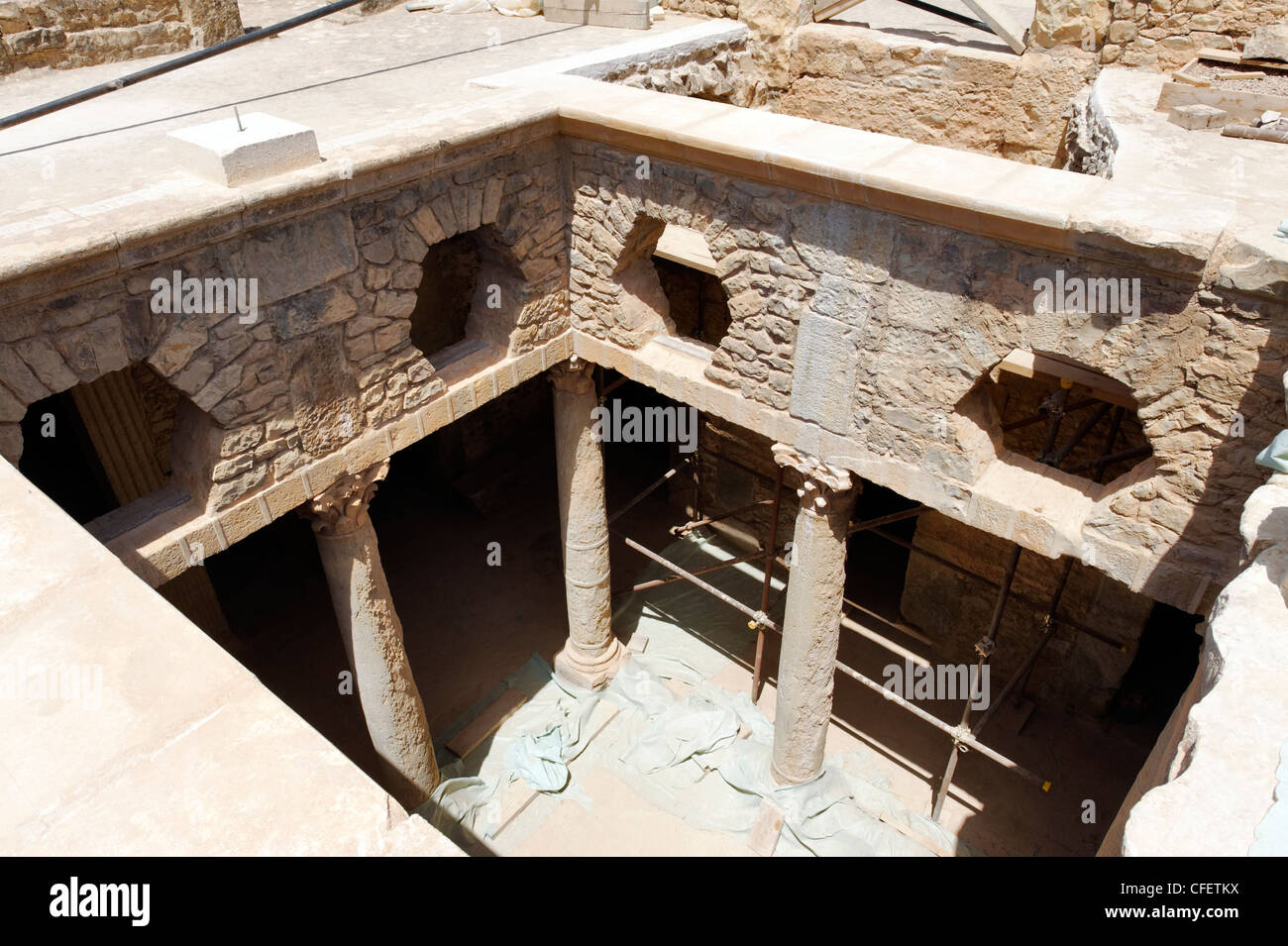 Bulla Regia. Tunisia. View of the open air central colonnaded