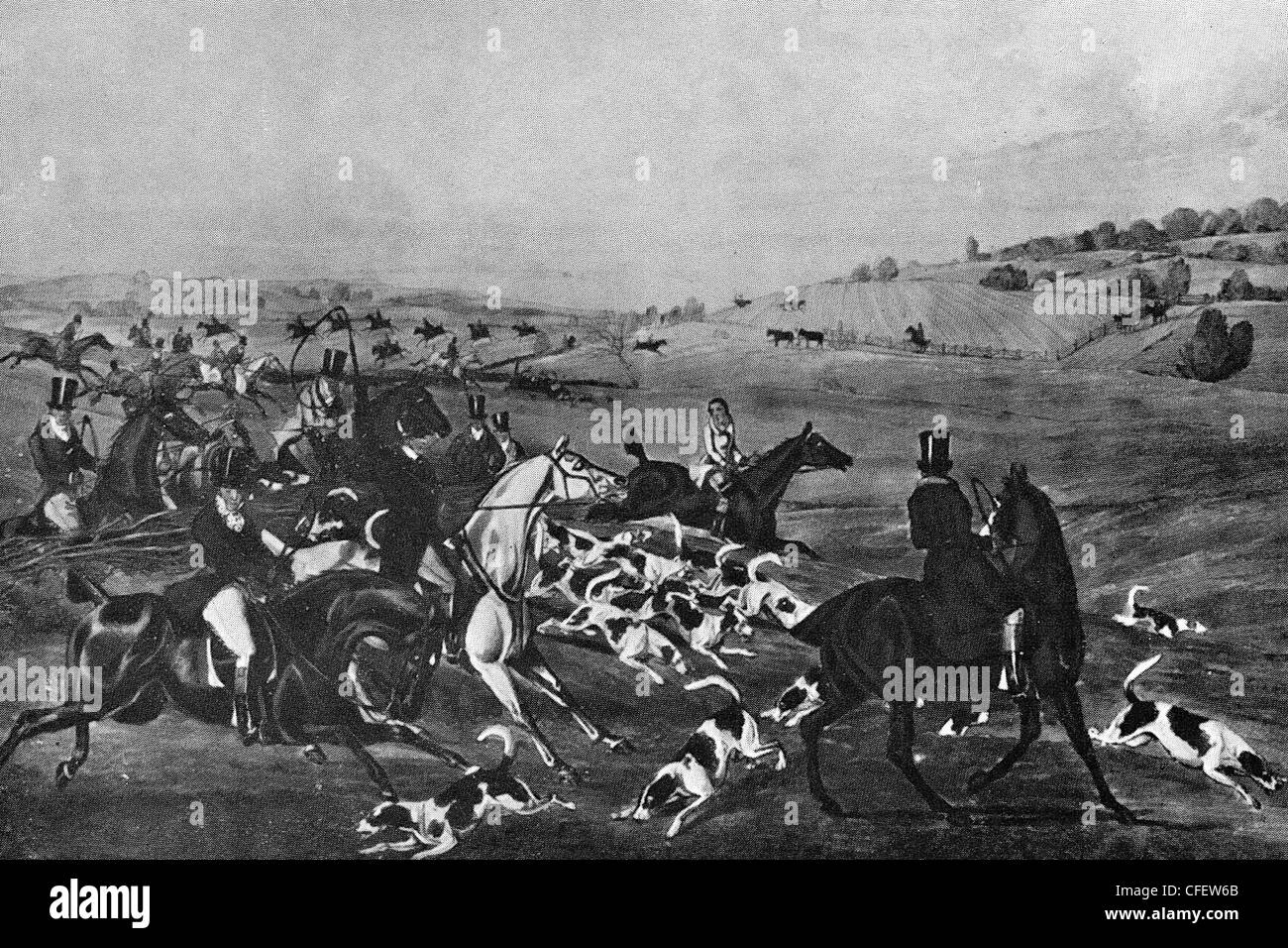The Check - Fox Hunting, circa 1825 Stock Photo