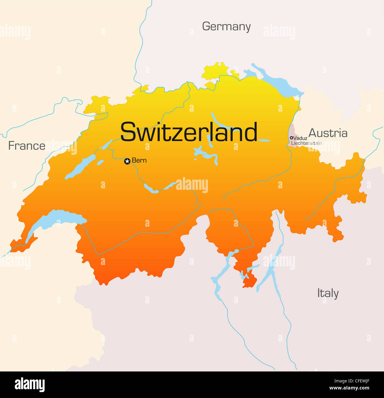 Abstract vector color map of Switzerland country Stock Photo - Alamy