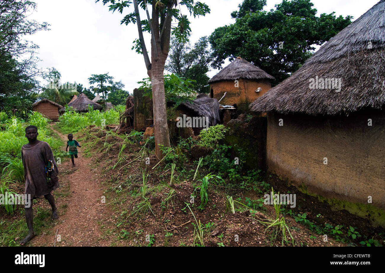 A Somba village in the Atakora region of Northern Benin. Stock Photo