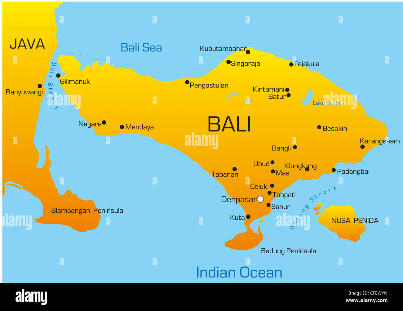 Vector map of Bali country Stock Photo - Alamy
