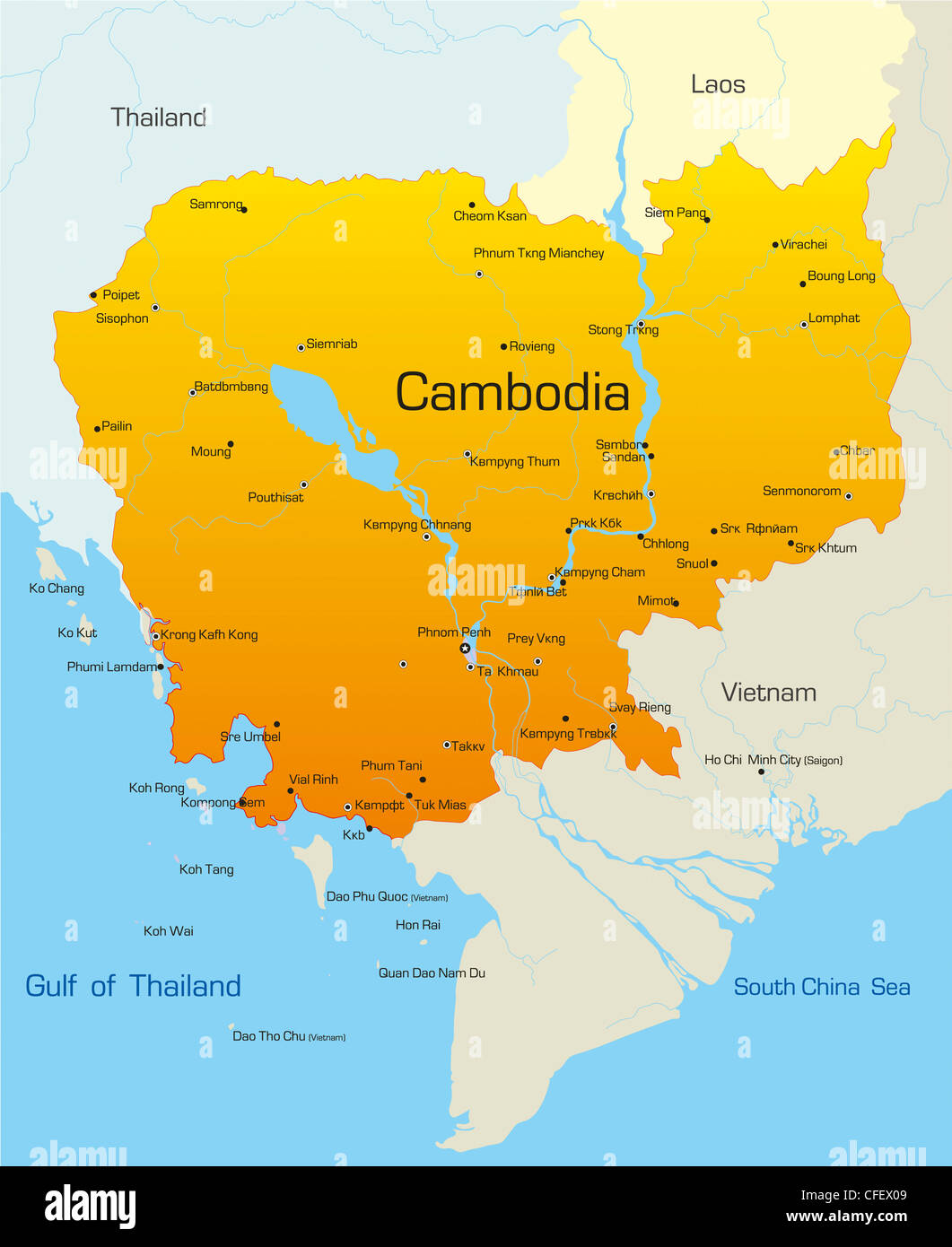 Vector map of Cambodia country Stock Photo - Alamy Vector Map Of Cambodia Country Stock Photo - Alamy