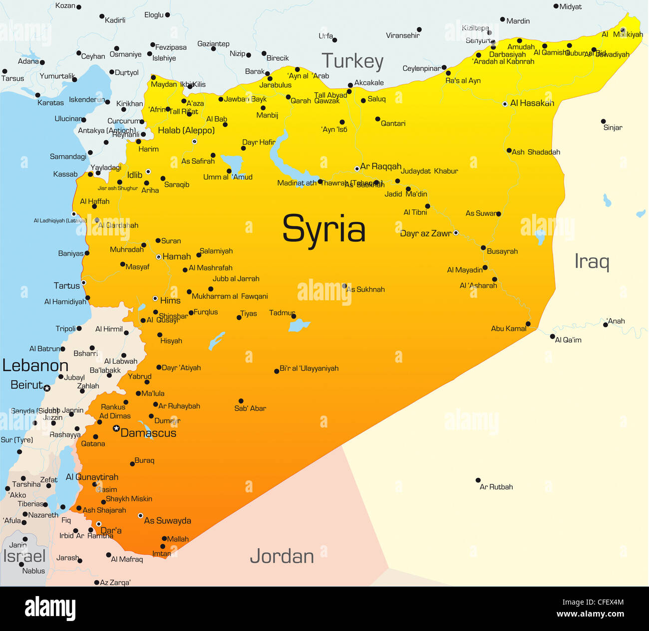 Abstract vector color map of Syria country Stock Photo - Alamy