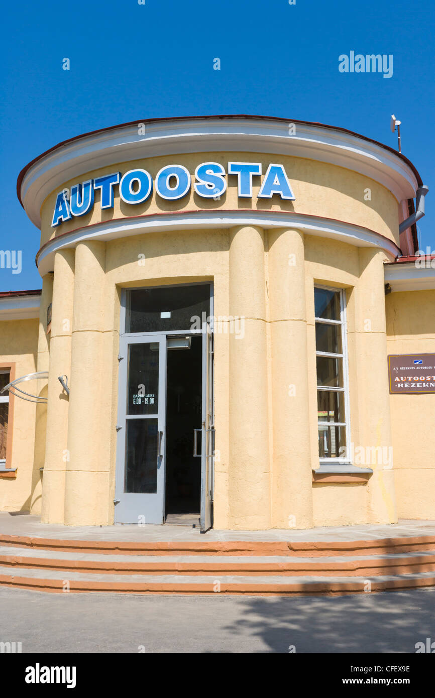 Rezekne Autoosta, Bus station, Latgales iela, Latgales Street, Rezekne, Latgale, Latvia Stock Photo