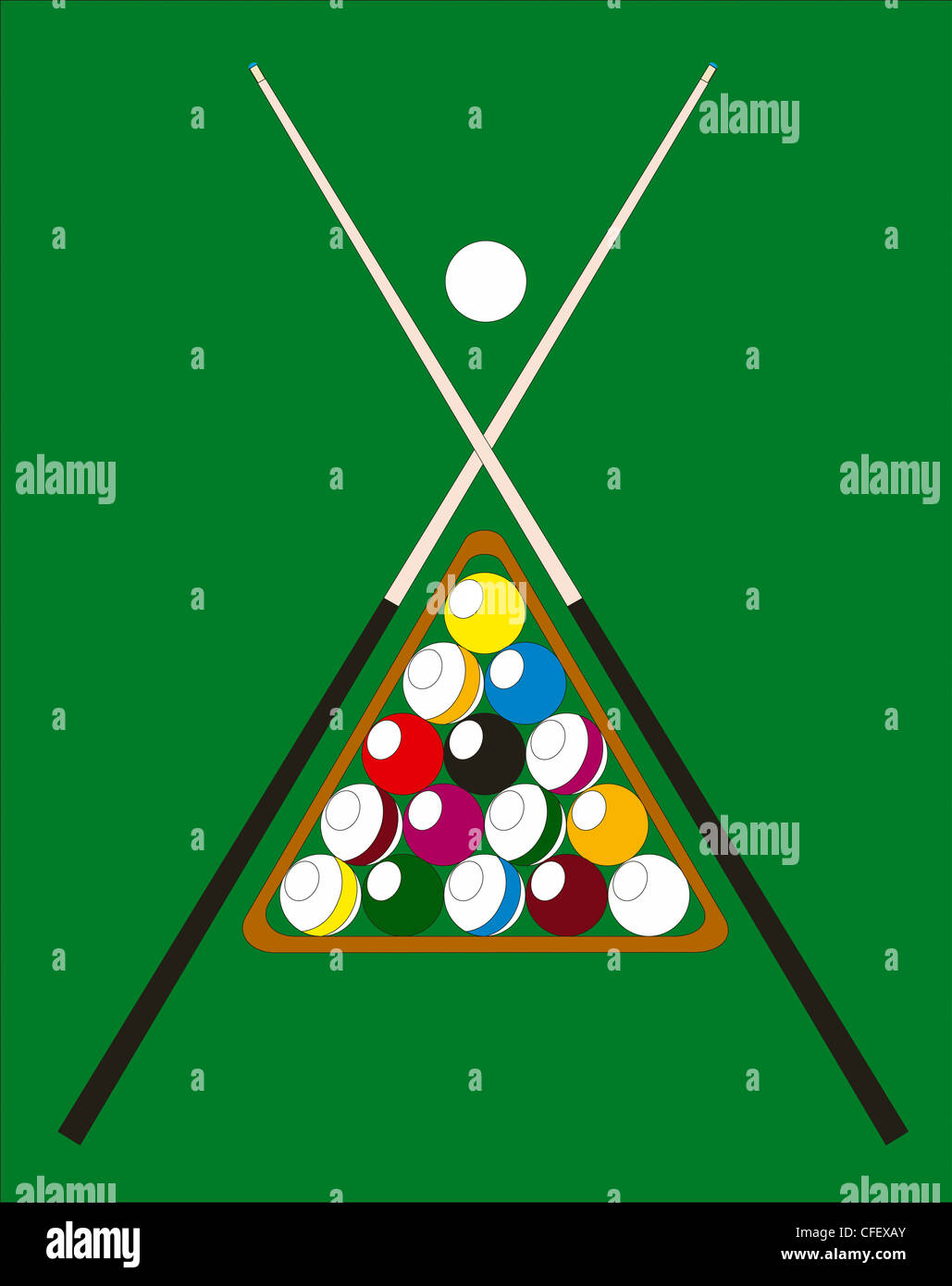 Abstract vector billiard pool illustration Stock Photo - Alamy