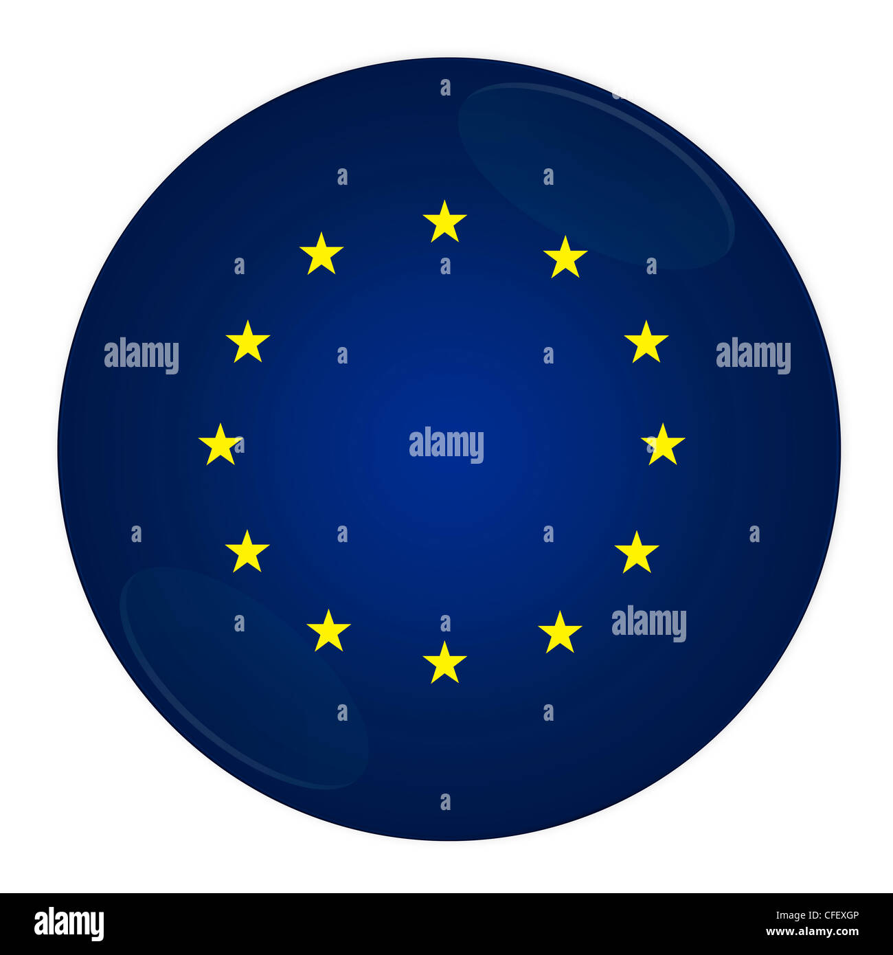 Abstract illustration: button with flag from European union Stock Photo ...