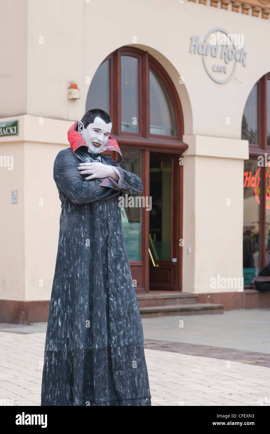 Vampire human statue on The Main Market Square in Krakow, Old Town, Cracow, Malopolska Province, Poland Stock Photo