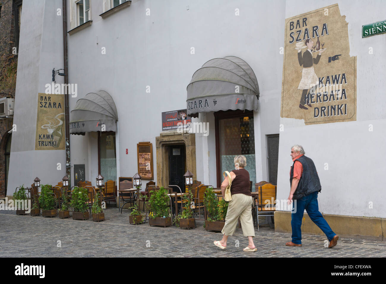 Szara restaurant, Main Market Square, Old Town, Krakow, Cracow, Malopolska Province, Lesser Poland Voivodeship, Poland Stock Photo