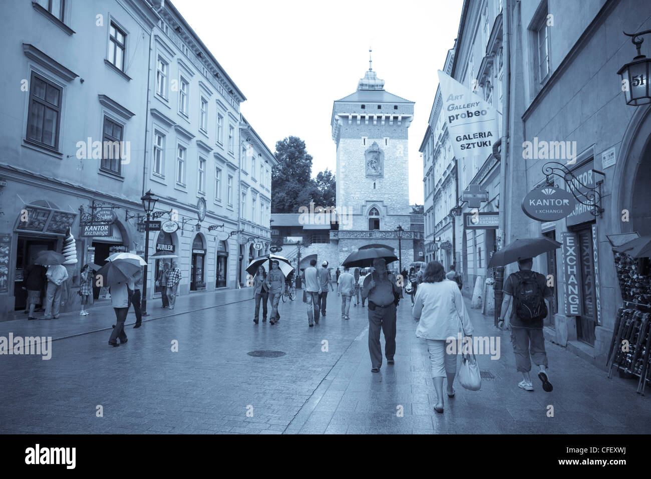 Florianska and St Florian's Gate, Old Town, Krakow, Cracow, Malopolska Province, Lesser Poland Voivodeship, Poland Stock Photo