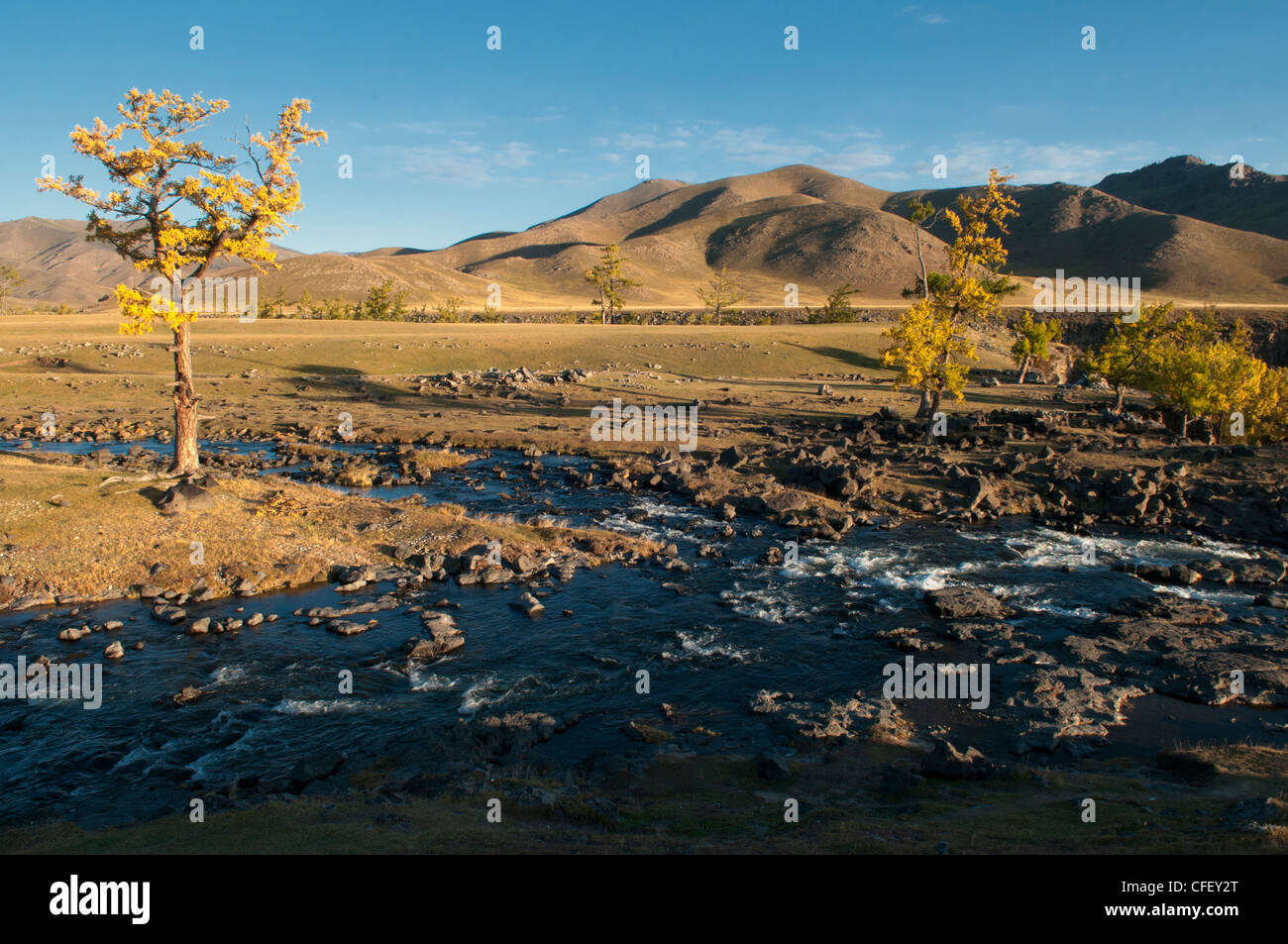 beautiful landscape in the Orkhon River Valley of Central Mongolia ...