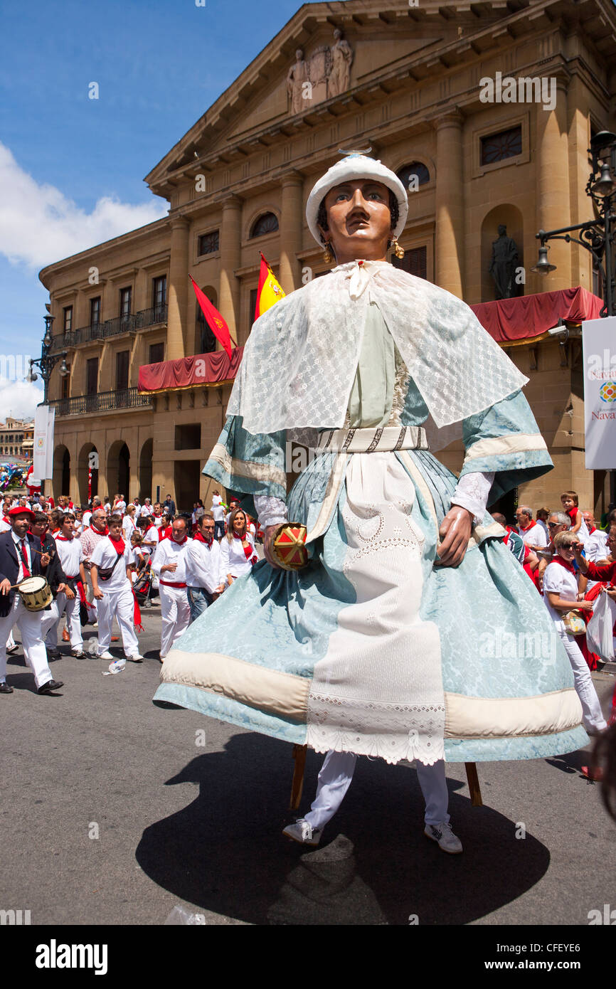 Giants of Pamplona procession, San Fermin Fiesta, Pamplona, Navarra