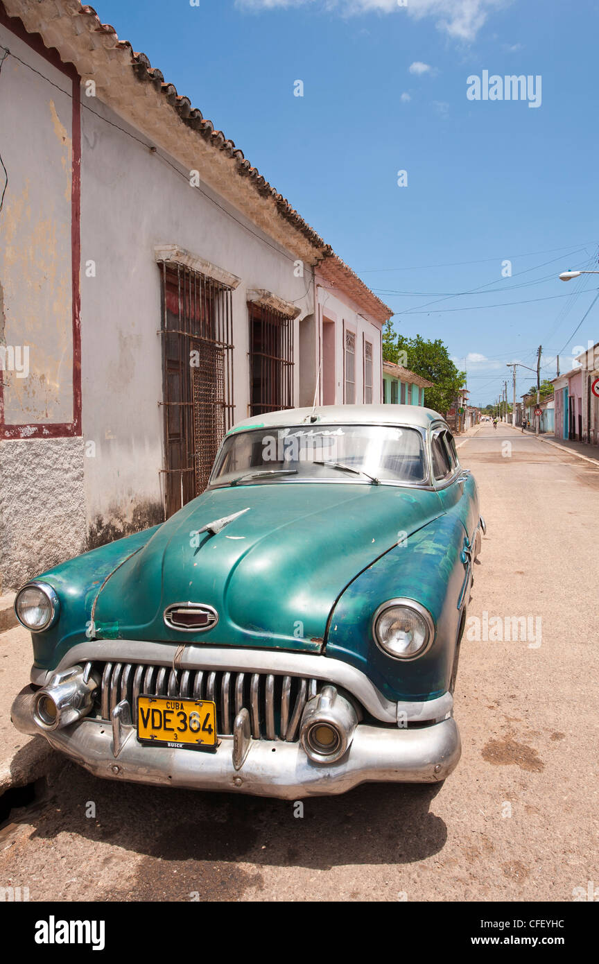 Old 1950s car, Remedios, Cuba, West Indies, Central America Stock Photo