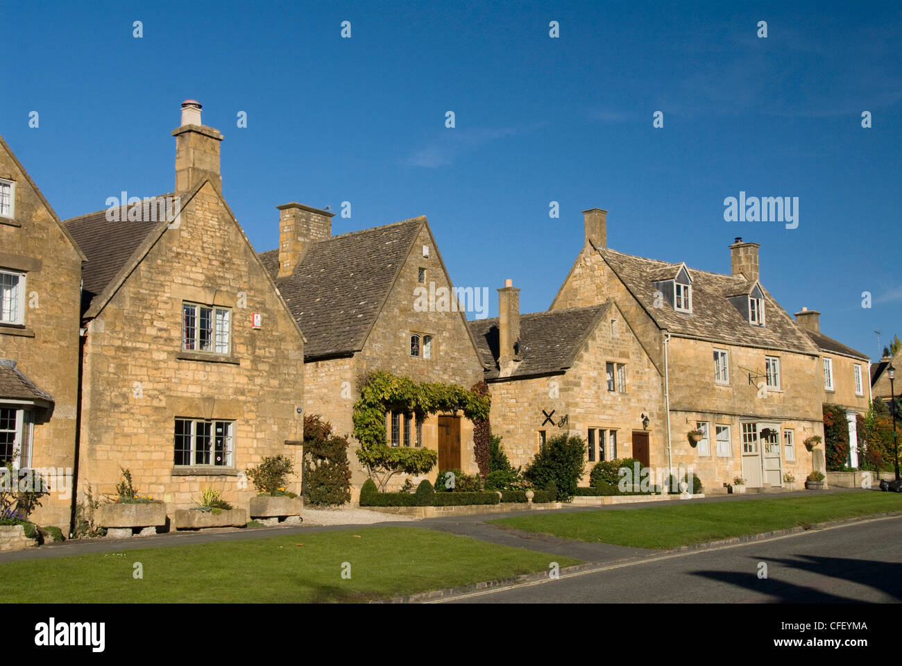 Typical Cotswolds houses, Stanton, Gloucestershire, England, United