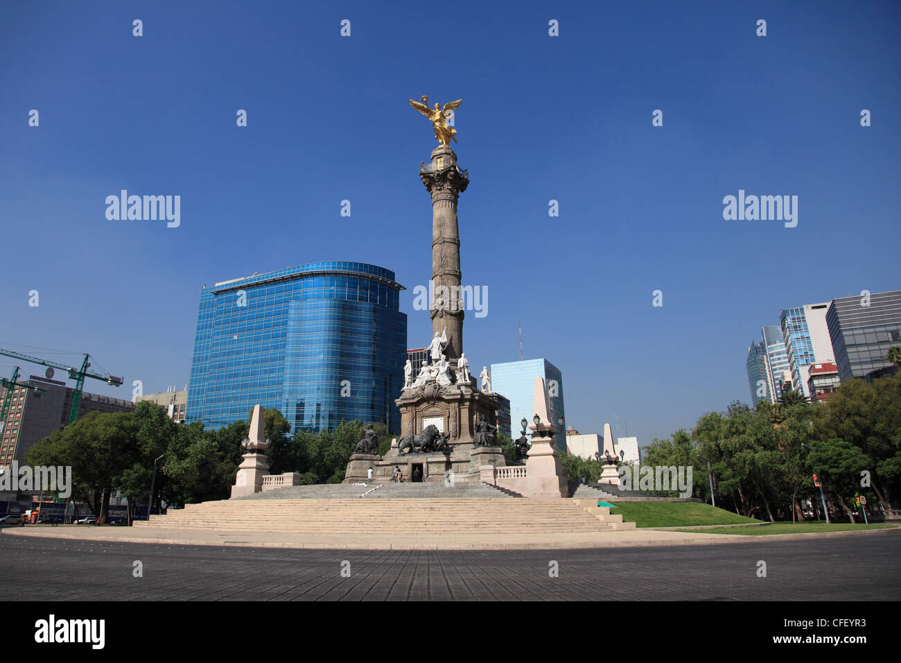 Independence Monument, Angel Statue, Paseo de la Reforma, Mexico City, Mexico, Stock Photo
