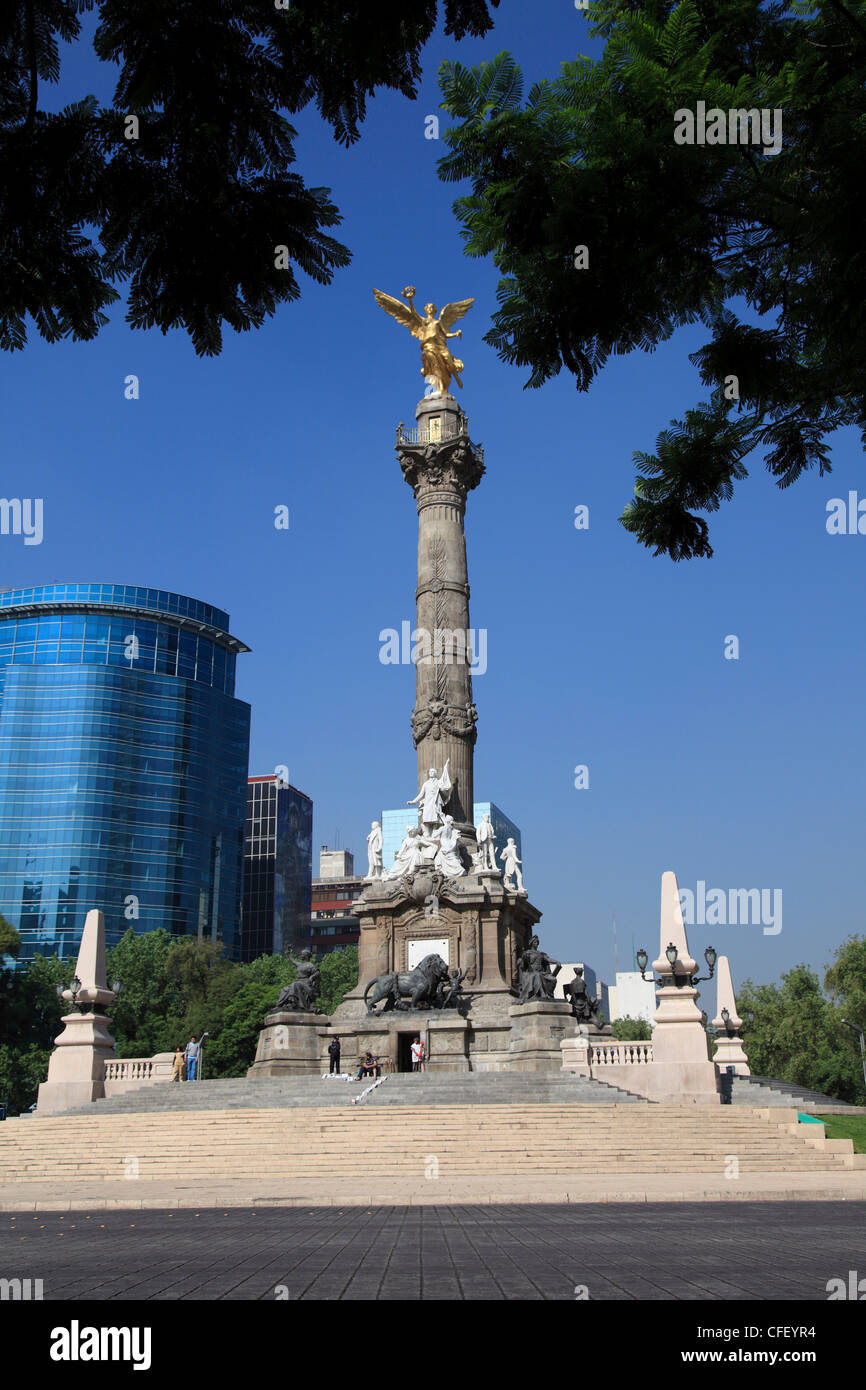 Independence Monument, Angel Statue, Paseo de la Reforma, Mexico City, Mexico, Stock Photo