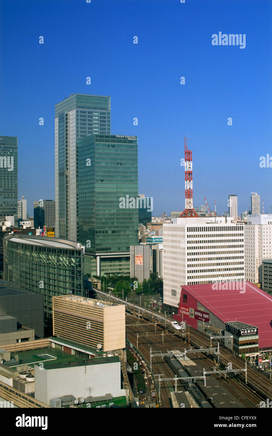 Japan, Honshu, Tokyo, Yurakucho and Marunouchi Business Areas Skyline Stock Photo