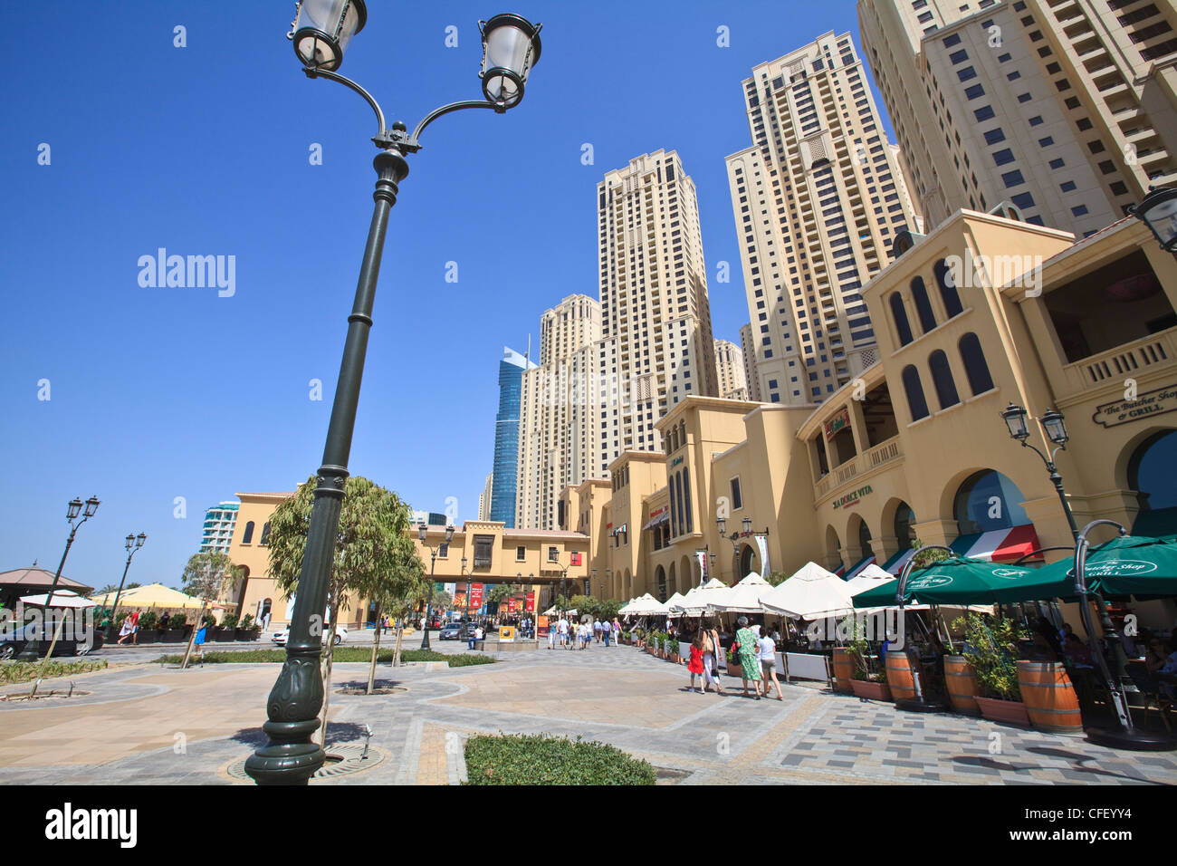 The Walk at Jumeirah Beach Residence, Dubai Marina, Dubai, United Arab Emirates, Middle East Stock Photo