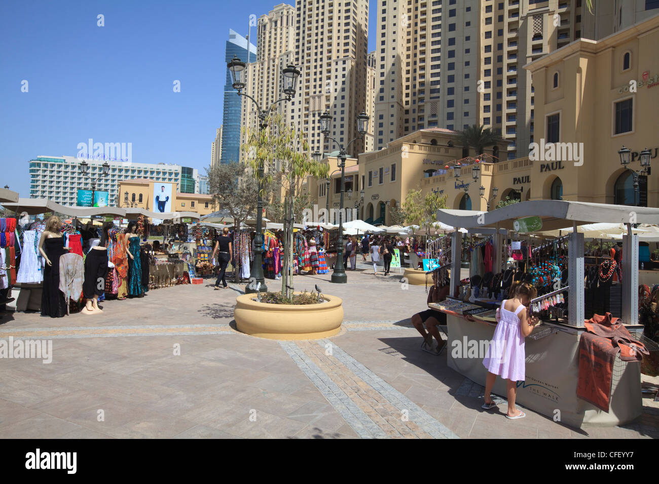 The Walk at Jumeirah Beach Residence, Dubai Marina, Dubai, United Arab Emirates, Middle East Stock Photo