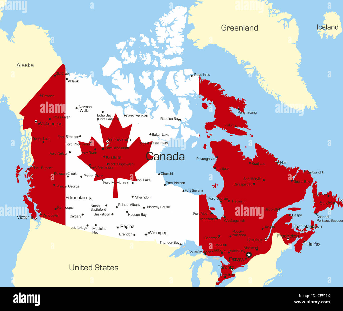 Country Of Canada Map Abstract vector color map of Canada country coloured by national 