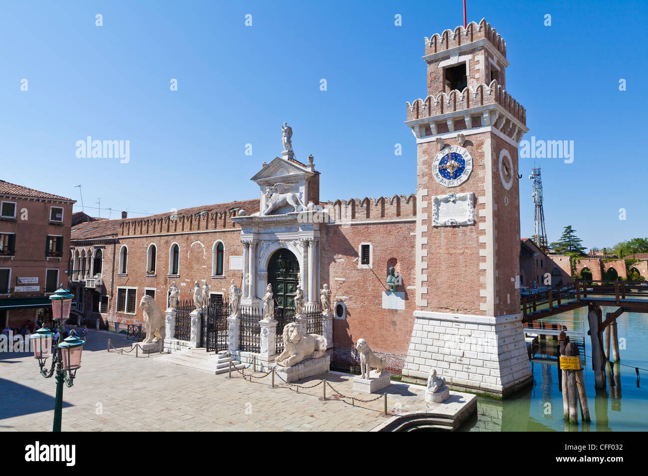 Arsenale, part of the city's fortifications, now the naval museum, Venice, UNESCO World Heritage Site, Veneto, Italy, Europe Stock Photo
