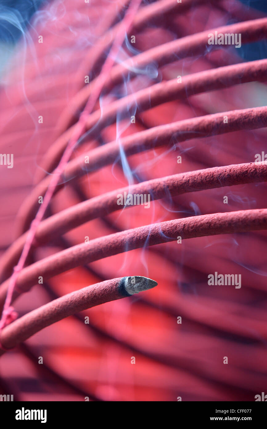 Incense coils, Tin Hau Temple, Hong Kong, China, Asia Stock Photo