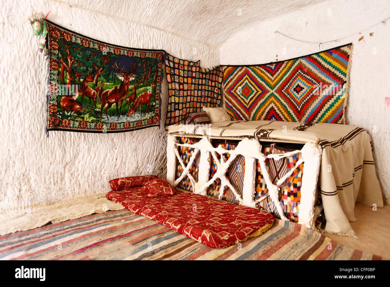 Interior, Berber underground dwellings, Matmata, Tunisia, North Africa, Africa Stock Photo