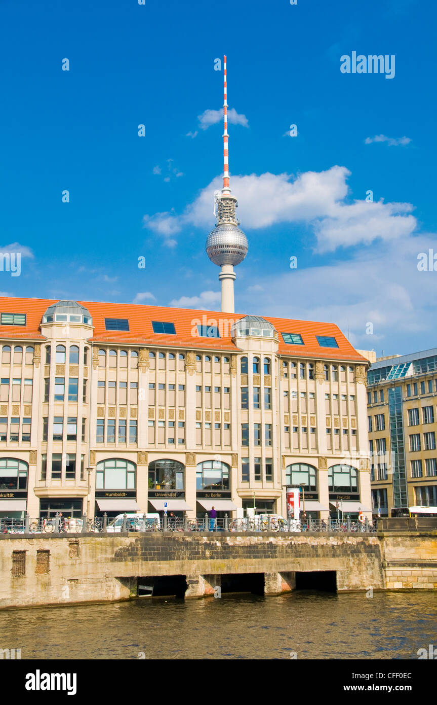 The Friedrichsquarter with the The TV tower in the background, Berlin, Germany, Europe Stock Photo