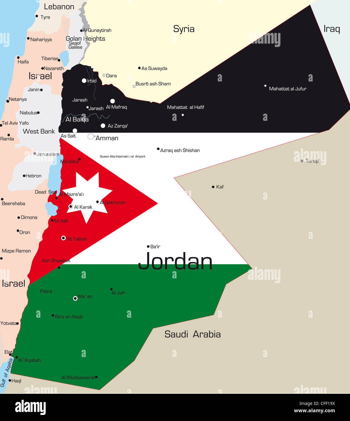 Abstract color map of Jordan country Stock Photo Alamy