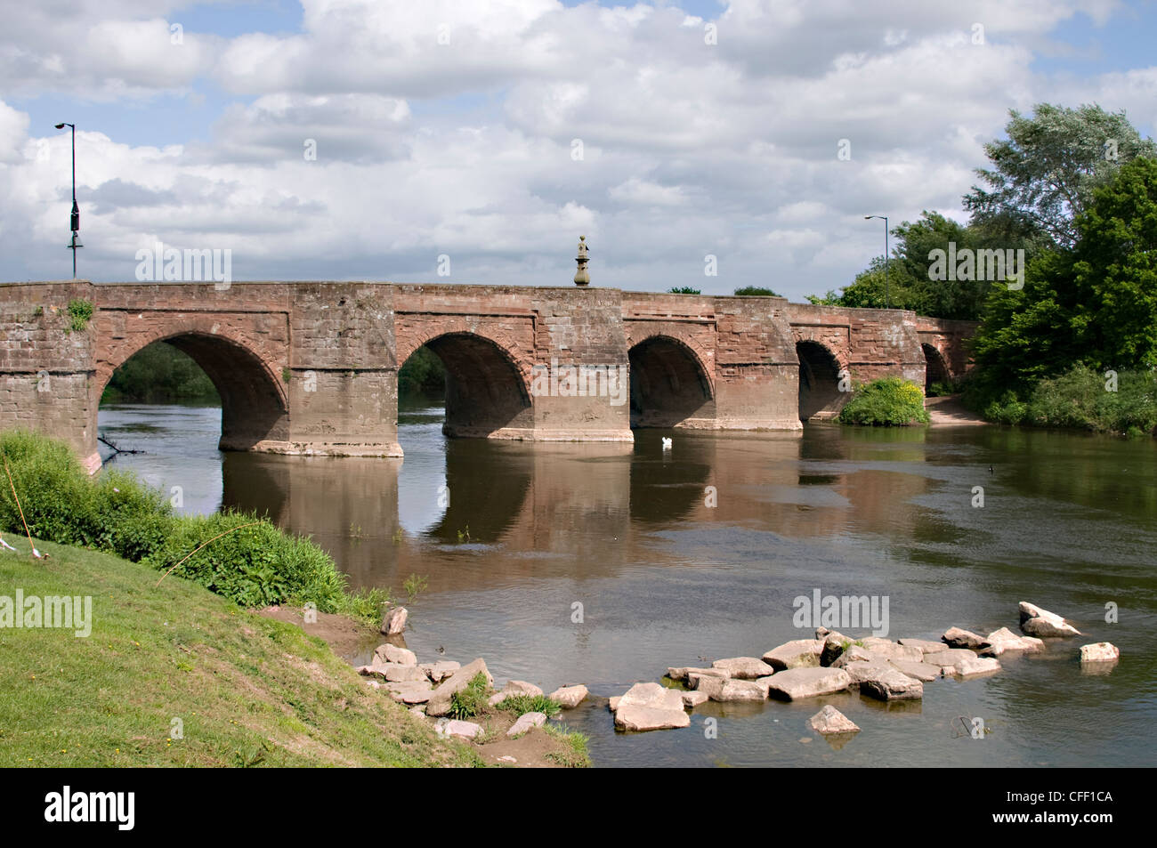 A centuries old bridge over the river Wye at Wilton,Ross-on-Wye ,Britain Stock Photo