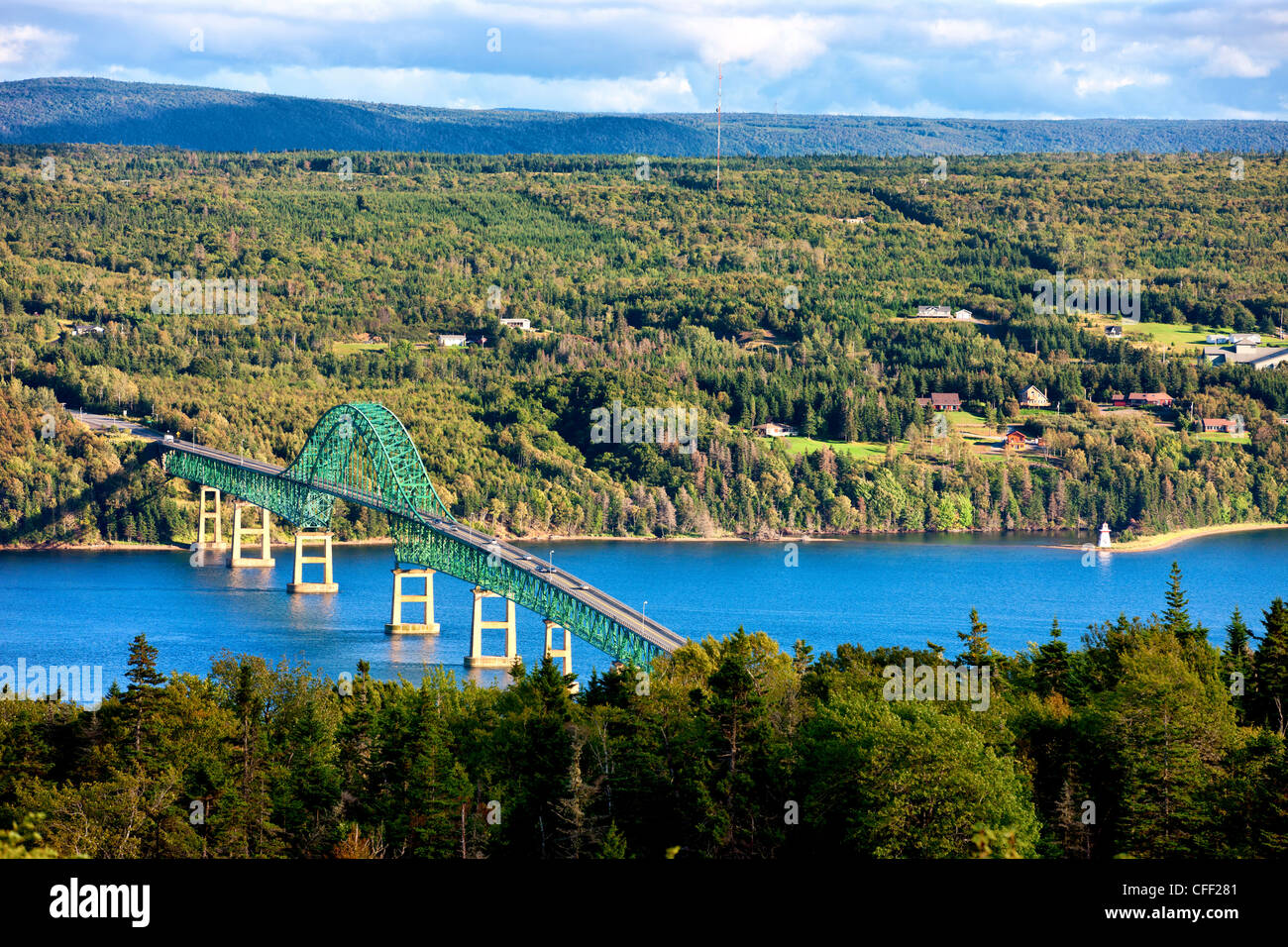 View of Seal Island Bridge, Bras D'Or Lakes From Kelly's Mountain