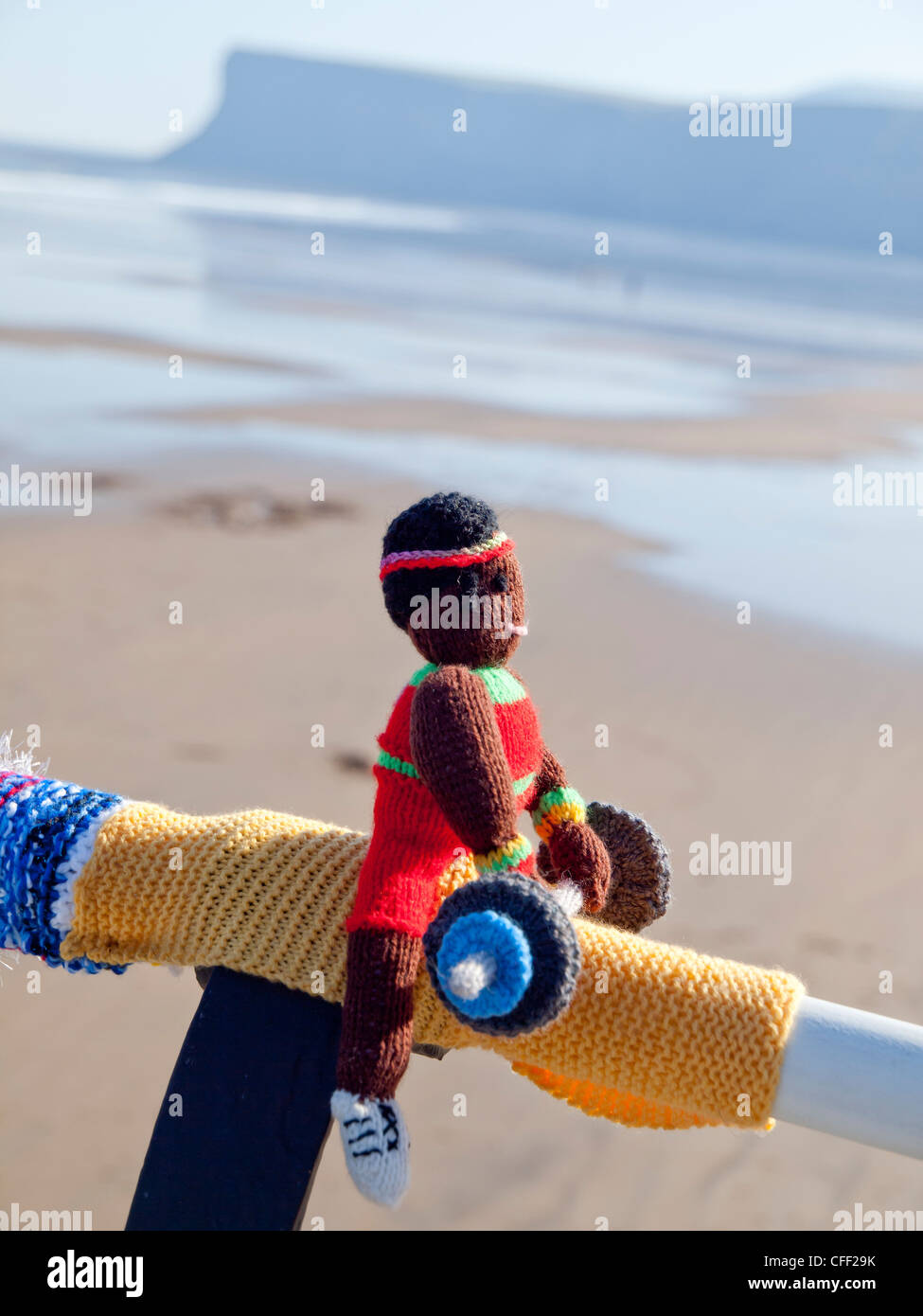 Yarn Bombing decorating public places with knitted objects here an
