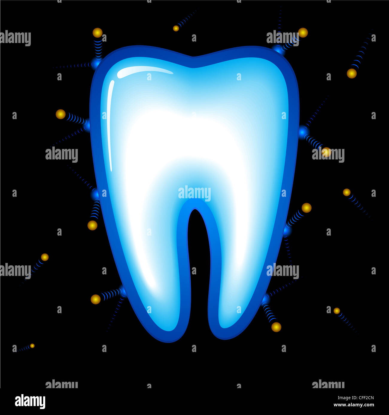 Tooth Protection. illustration on black background Stock Photo - Alamy