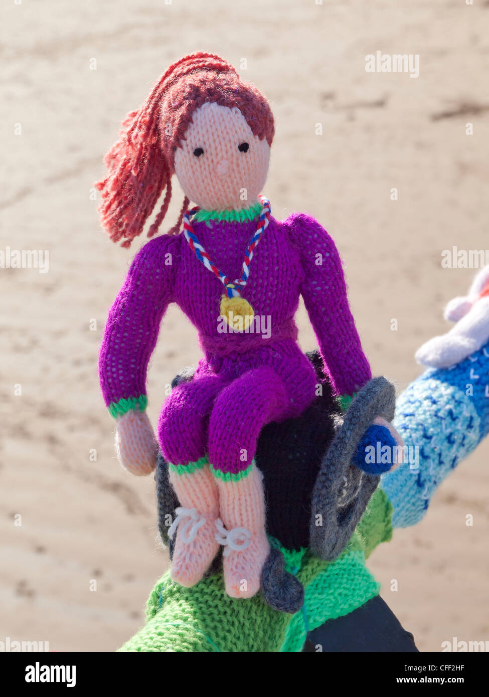 Yarn Bombing Decorating On A London Olympics 2012 Theme A