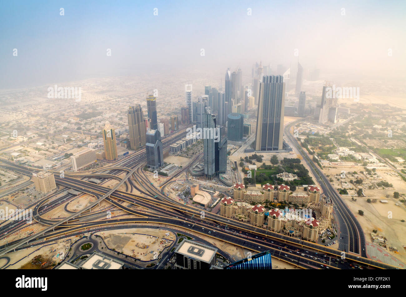 Sheikh Zayed Road, Dubai, United Arab Emirates, Middle East Stock Photo