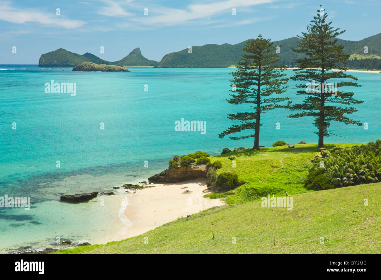 Looking north to Lover's Bay on this 10km long volcanic island in the Tasman Sea, Lord Howe Island, New South Wales, Australia Stock Photo