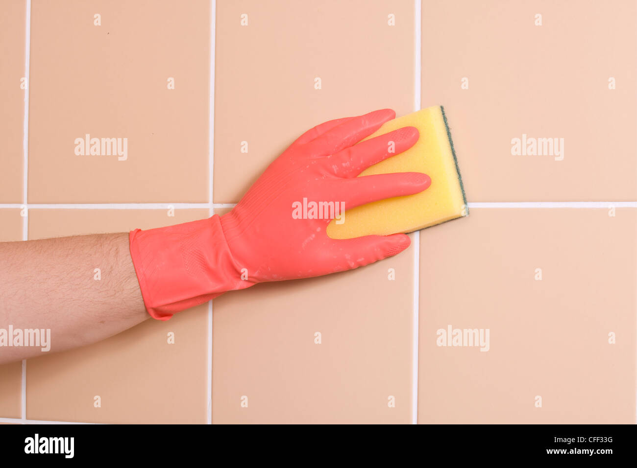 cleaning with gloves Stock Photo Alamy