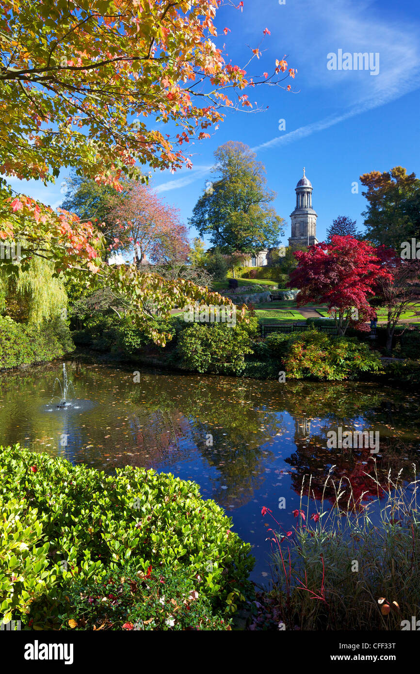 The Dingle and St. Chads Church, Quarry Park, Shrewsbury, Shropshire, England, United Kingdom, Europe Stock Photo