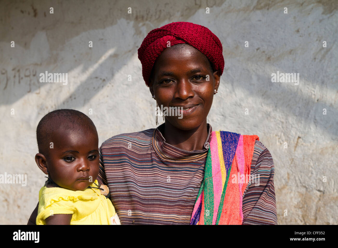 A mother and her baby in a village near Duekoue ,Ivory Coast ,West ...