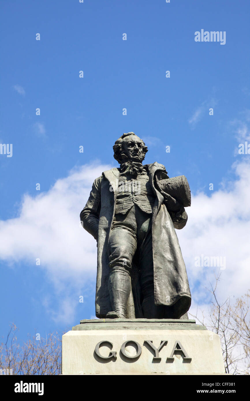 Monument to Francisco de Goya, Puerta Alte de Goya, near entrance to the Museo del Prado Museum and Art Gallery, Madrid, Spain Stock Photo