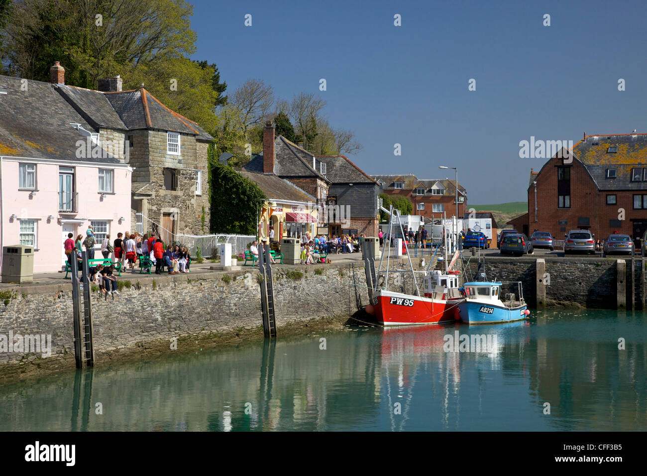 Fishing boats in Padstow Harbour, Camel Estuary, North Cornwall, England, United Kingdom, Europe Stock Photo