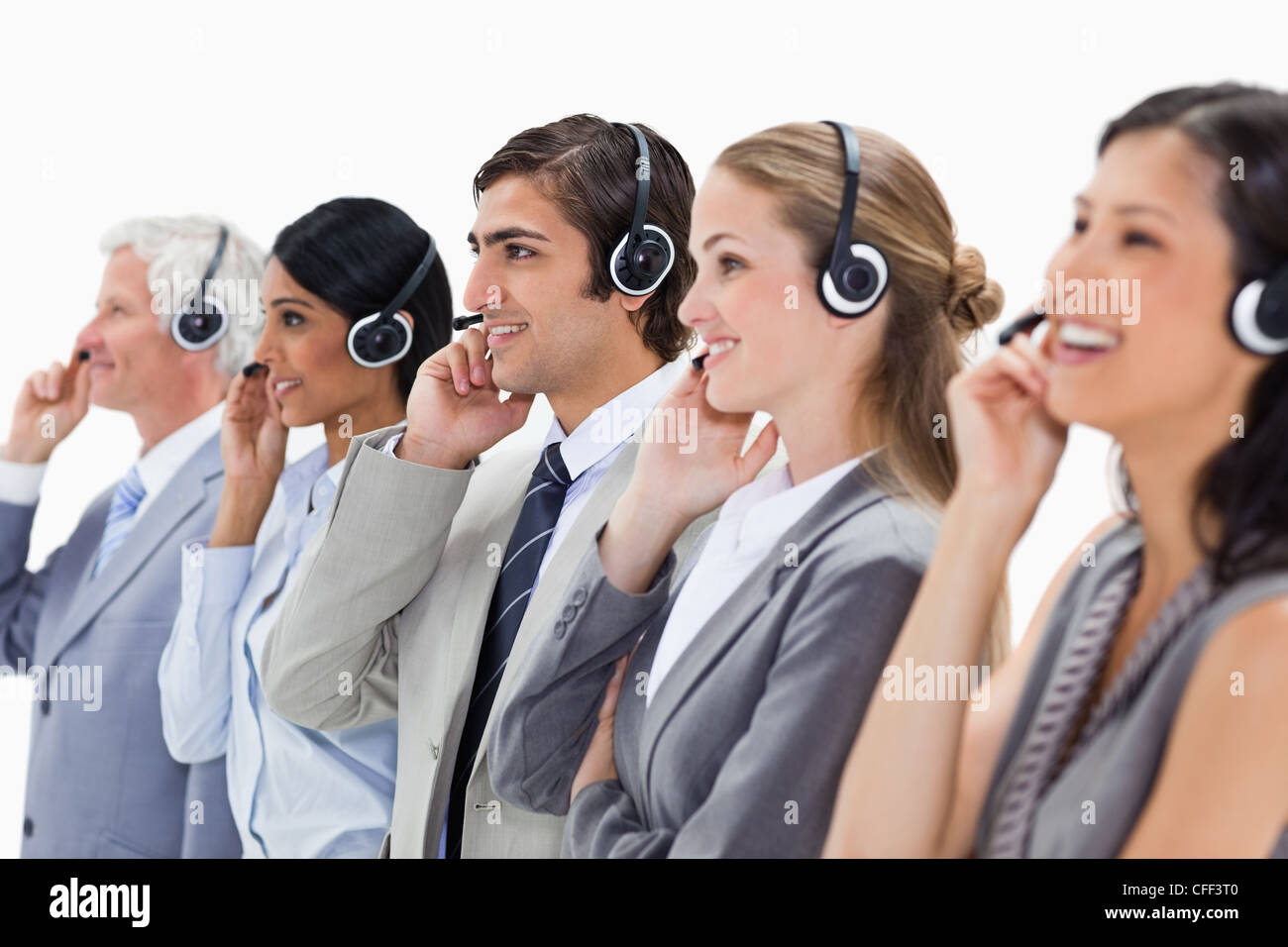 Professionals listening happily Stock Photo