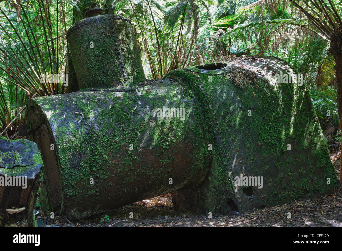 abandoned steam boiler, near Triplet falls, Victoria, Australia Stock Photo