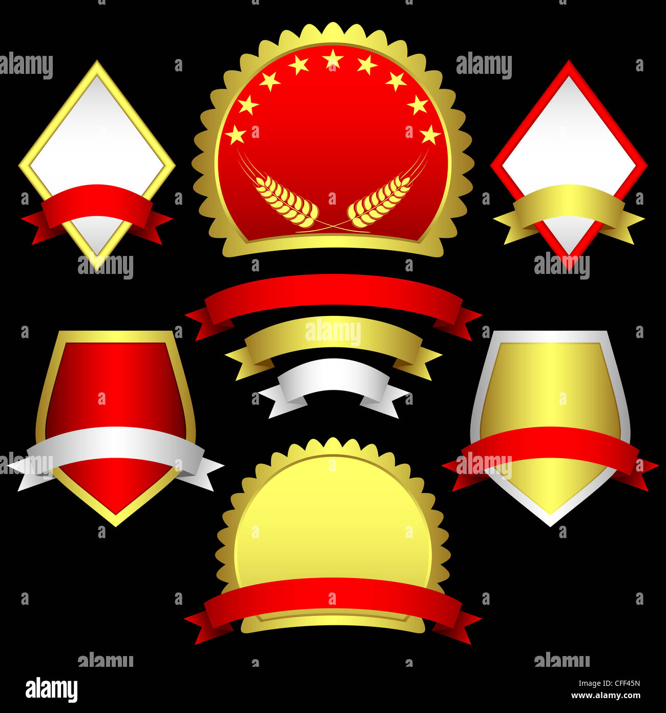 Set of emblems and banners Stock Photo Alamy