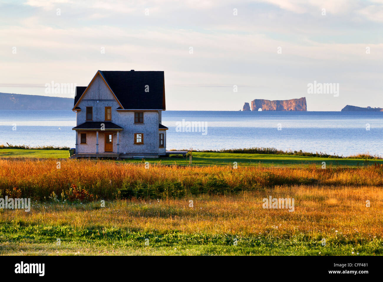 House with Perce Rock in Background, Gaspé