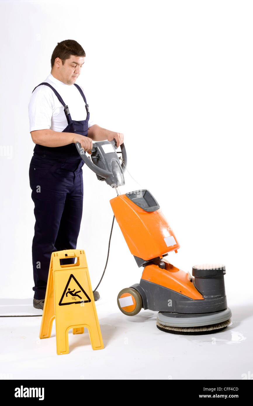 cleaning floor with machine Stock Photo Alamy